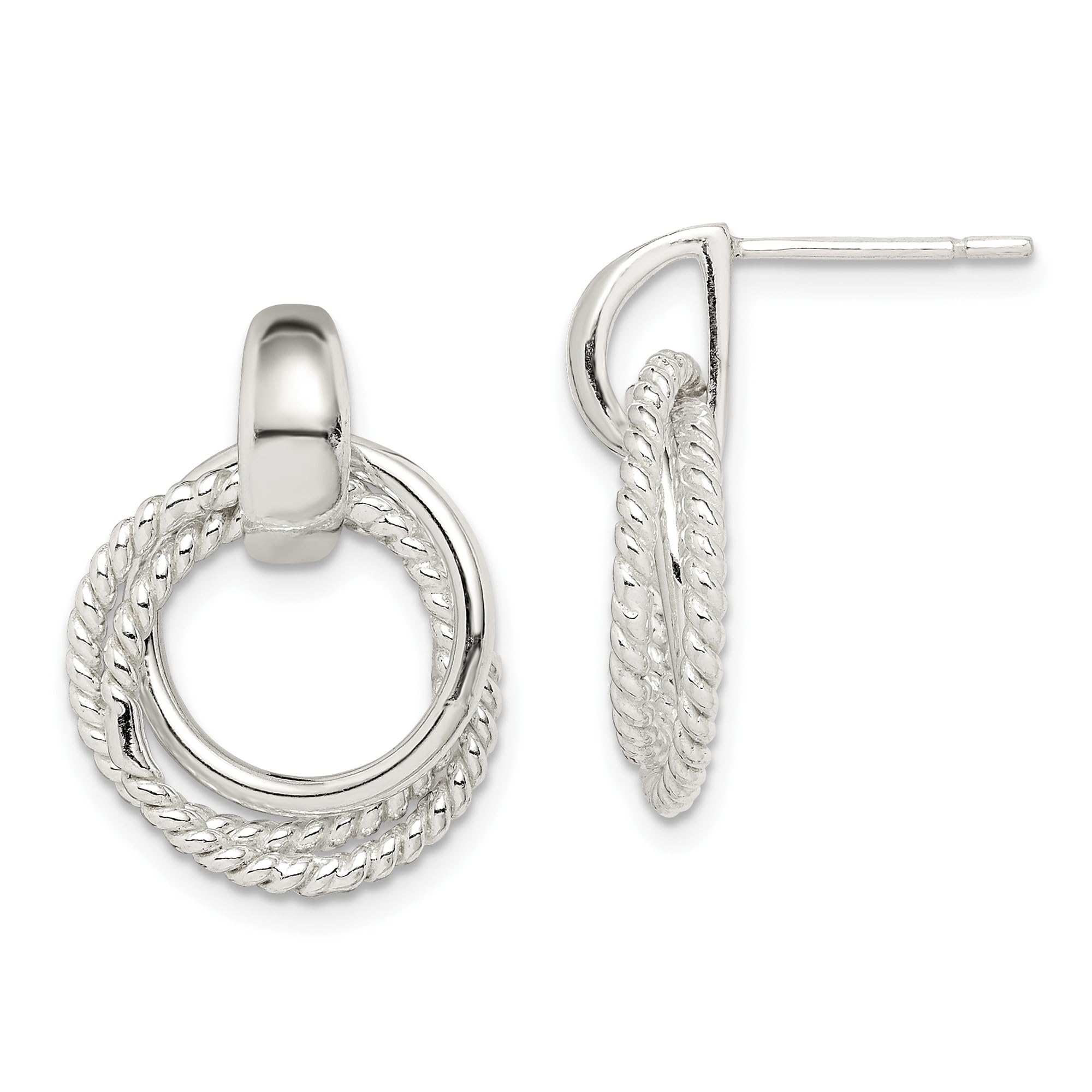925 Sterling Silver Twisted Post Drop Dangle Earrings for Women - Elegant Handmade Jewelry Gift for Birthday, Anniversary & Special Occasions | Hypoallergenic & Tarnish Resistant