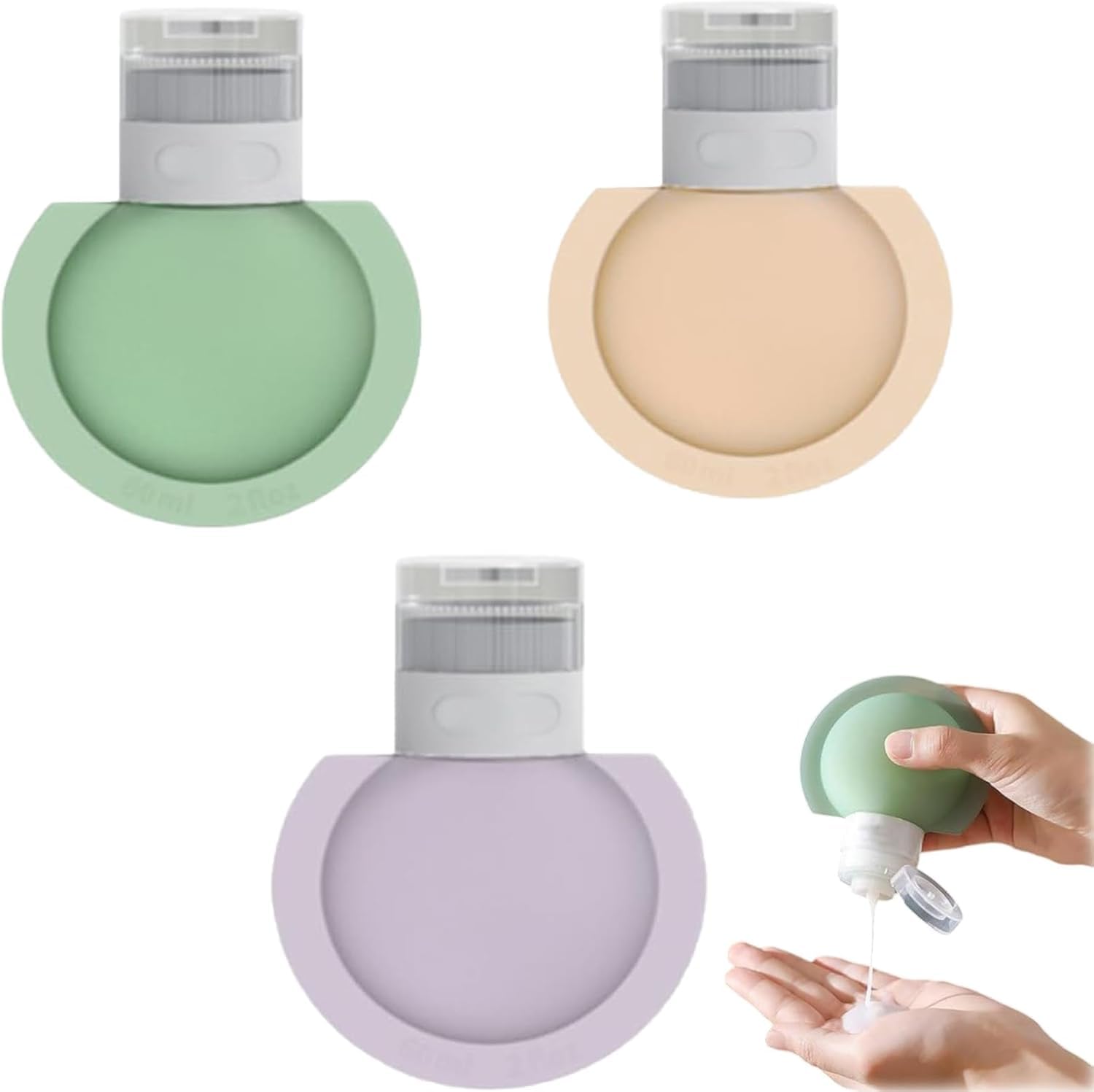 3 Pack TSA Approved Travel Bottles (60ML) - Leak Proof Refillable Toiletry Containers for Shampoo & Conditioner | BPA Free Travel Accessories with Toiletry Bag | Perfect for Airplane Carry-on, Gym & Vacation Essentials