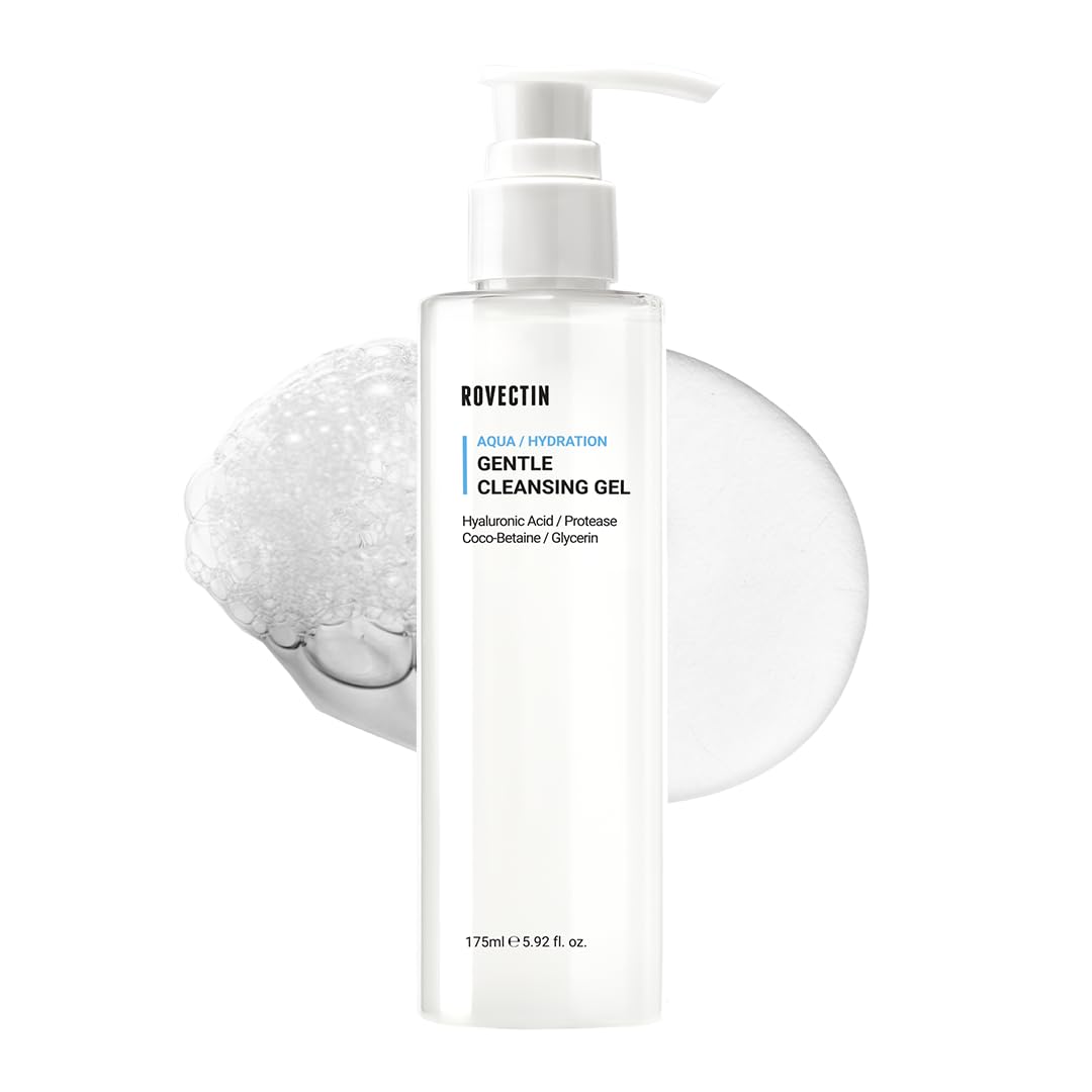 ROVECTIN Hydrating pH Balanced Cleanser for Sensitive Skin - Vegan Korean Skincare for Daily Face Wash
