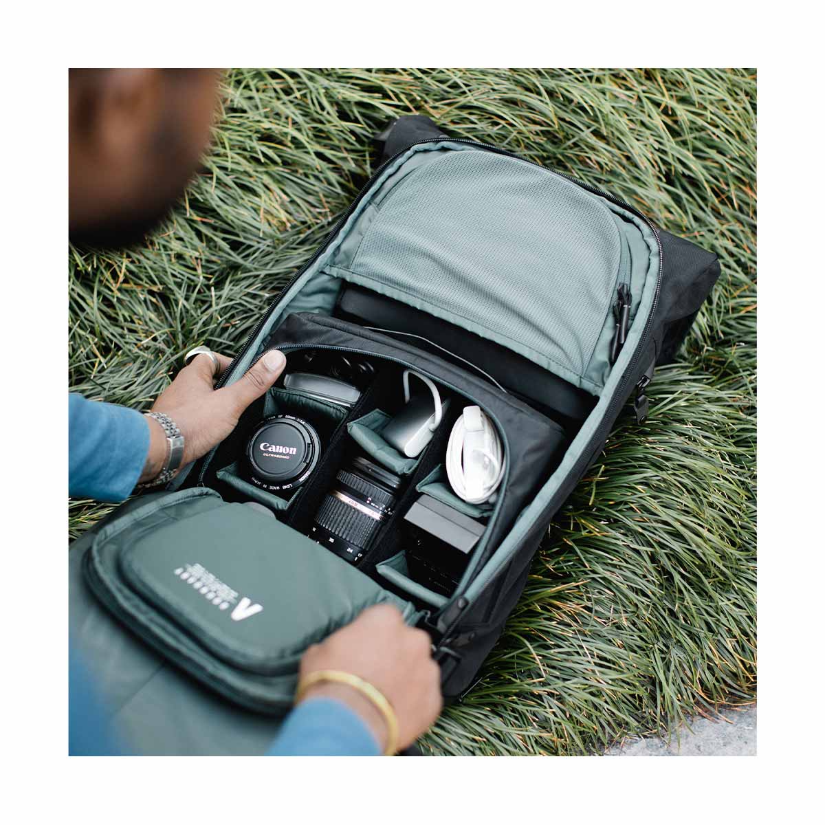 Boundary Supply Errant Pack Backpack Starter Kit - Waterproof Travel Laptop Backpack with Charging Port (Obsidian Black) for Commuting, Business Trips & Outdoor Adventures