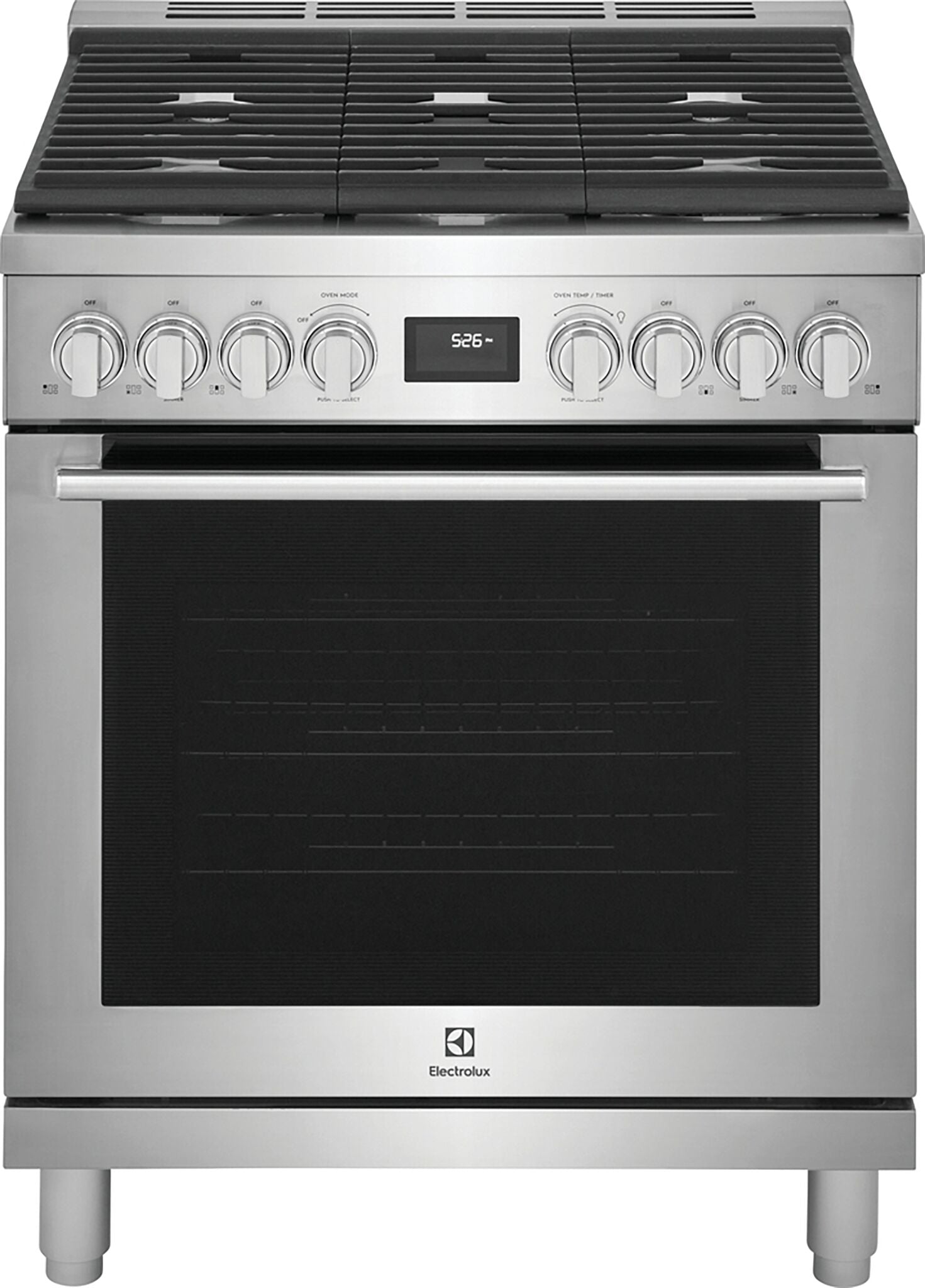 Electrolux ECFG3068AS 30-Inch Stainless Steel Front Control Freestanding Gas Range - 4.5 Cu. Ft. Oven Capacity, 5 Sealed Burners - Perfect for Home Kitchens & Professional Cooking