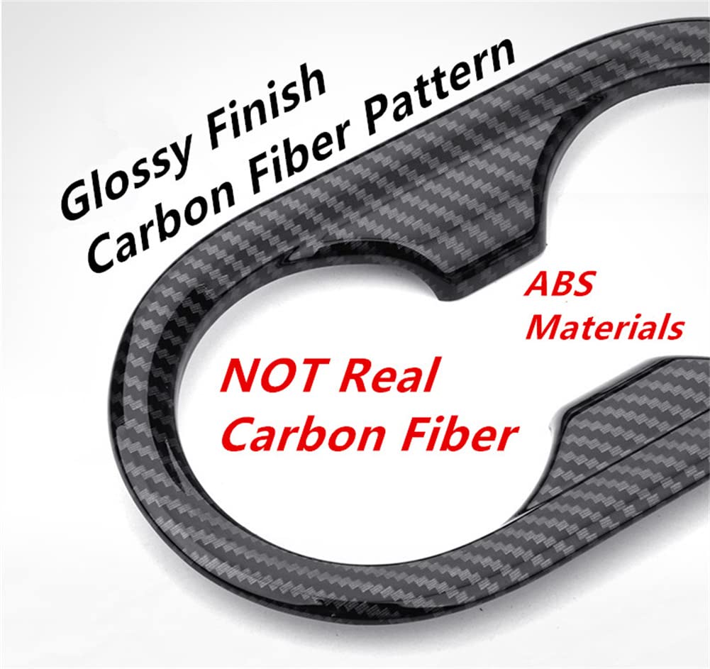 Carbon Fiber Rear Seat Cup Holder Cover Panel Trim for 2022-2023 Genesis GV60 - Premium Interior Accessories for Car Organization & Stylish Protection