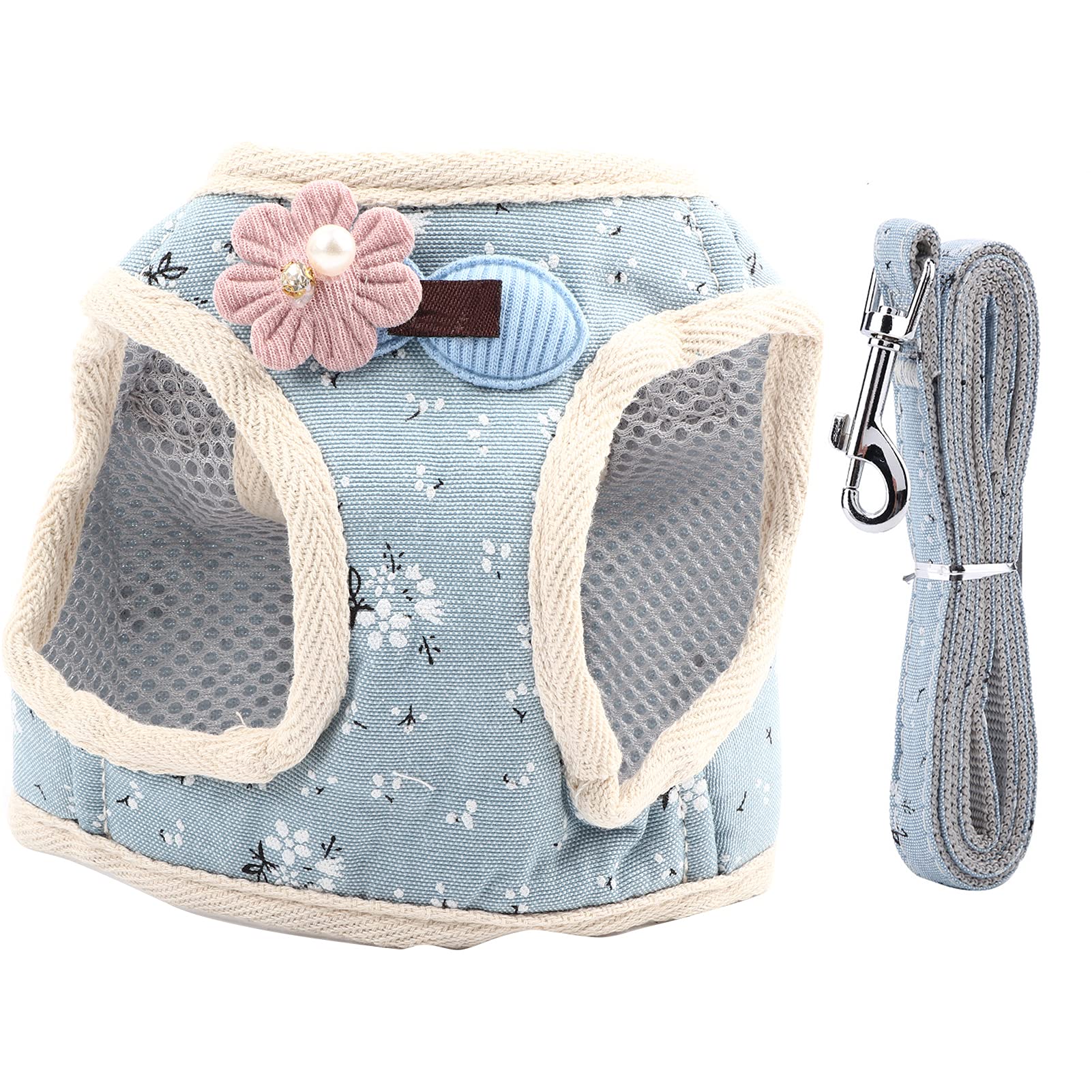 **Adjustable Mesh Dog Vest Harness with Breathable Air Mesh & Pulling Rope - Reflective & Comfortable Pet Traction Suit for Small to Large Dogs (S-Blue) - Perfect for Walking, Running & Outdoor Adventures**