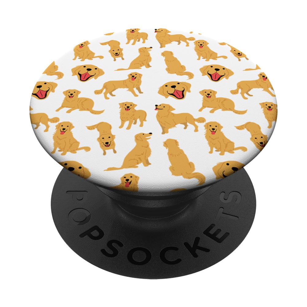 Golden Retriever Dog Lover Gift - Custom Dog Pattern PopSockets PopGrip for iPhone & Android | Perfect Gift for Puppy Owners, Pet Lovers & Dog Parents - Use at Home, Office or Travel