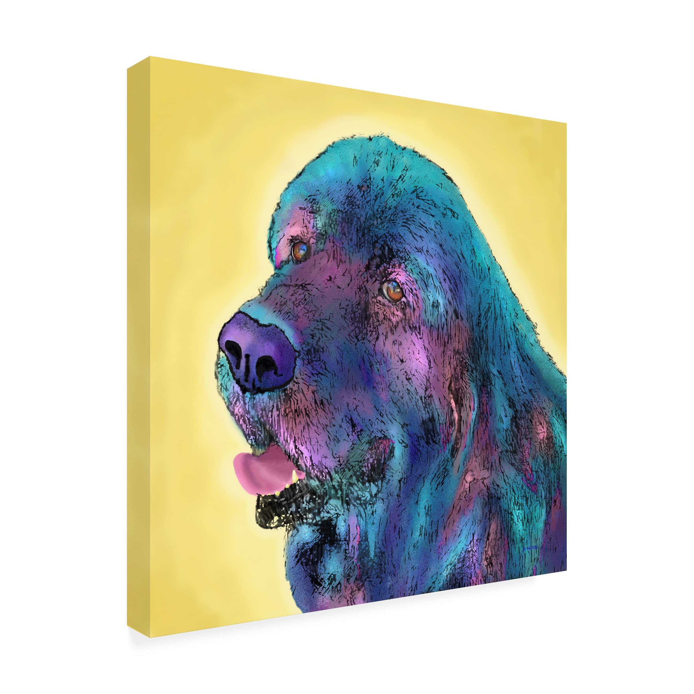 Trademark Fine Art 'Arthur' by Marlene Watson - 18x18 Inch Premium Canvas Wall Art - Perfect for Living Room, Bedroom & Office Decor