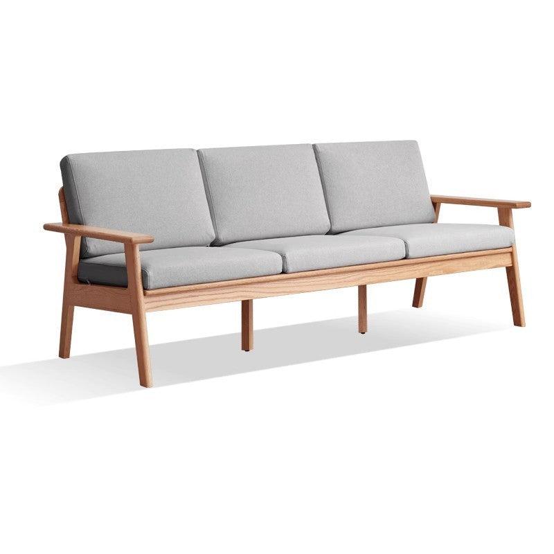 Japanese Style 3-Seater Fabric Sofa - Solid Oak & Pine Wood Frame - Perfect for Living Room, Lounge, or Zen Home Decor
