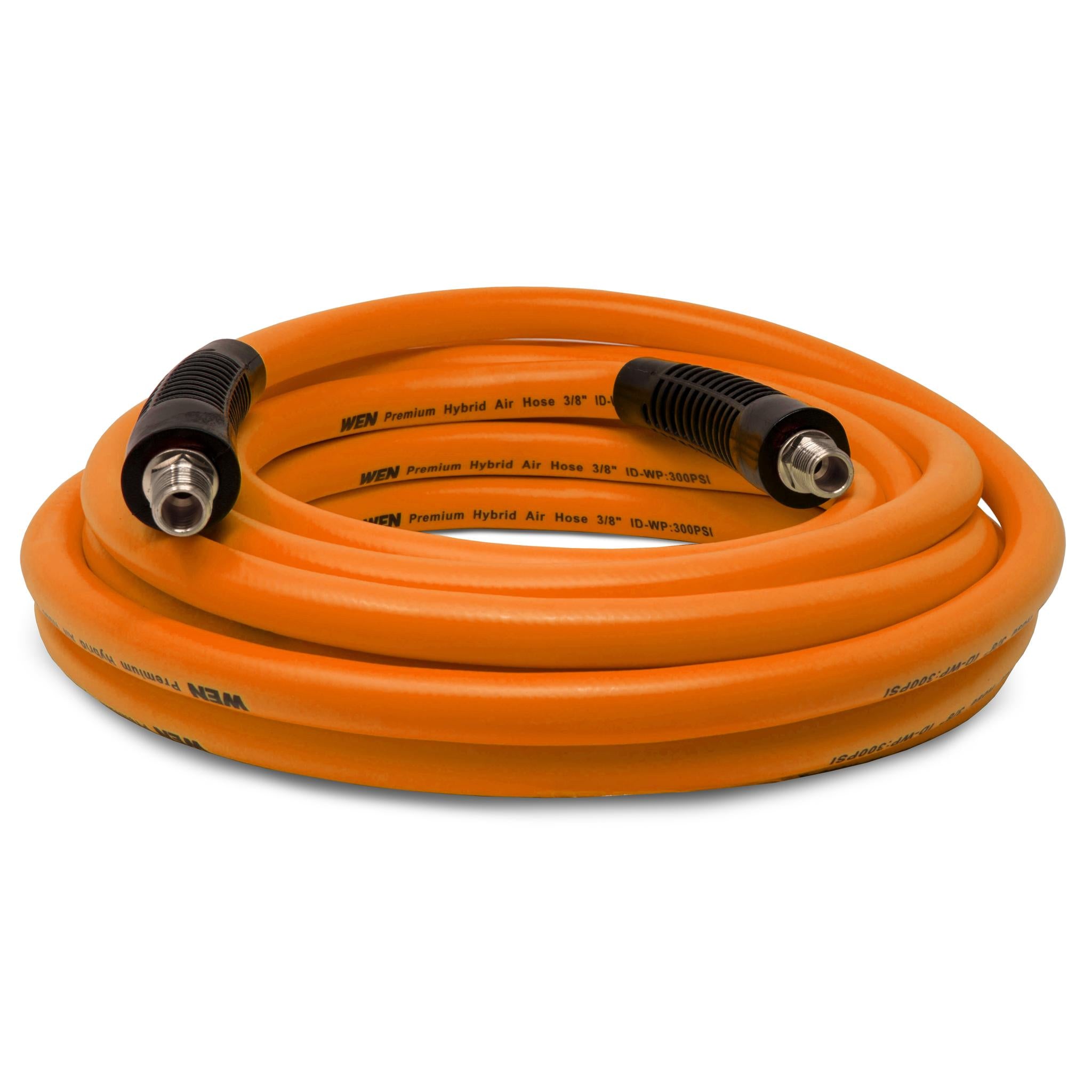 WEN AH3825 25ft x 3/8 Inch 300 PSI Hybrid Polymer Air Hose - Heavy Duty Pneumatic Hose for Air Compressors, Nail Guns & Power Tools