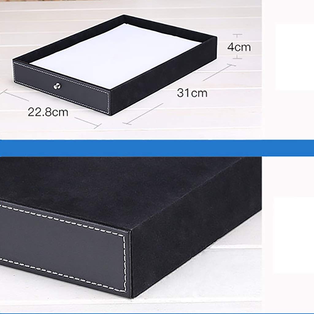 XBSXP 3-Layer Leather Desktop Organizer - A4 File Storage Box, Office Drawer Cabinet for Documents & Stationery - Perfect for Home Office, Study Desk & Workspace Organization (Brown)