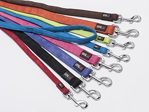 **Dogline Soft Padded Microfiber Flat Dog Collar & Leash Set - Adjustable (5/8