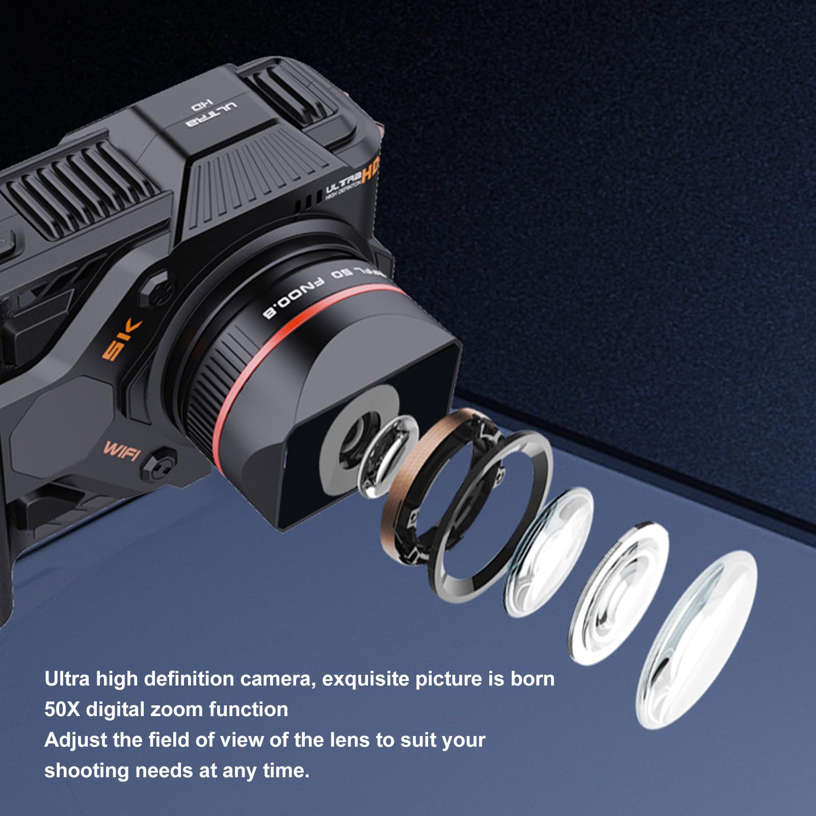 5K 50MP Digital Camera with 5G WiFi & 50x Zoom - 4.0