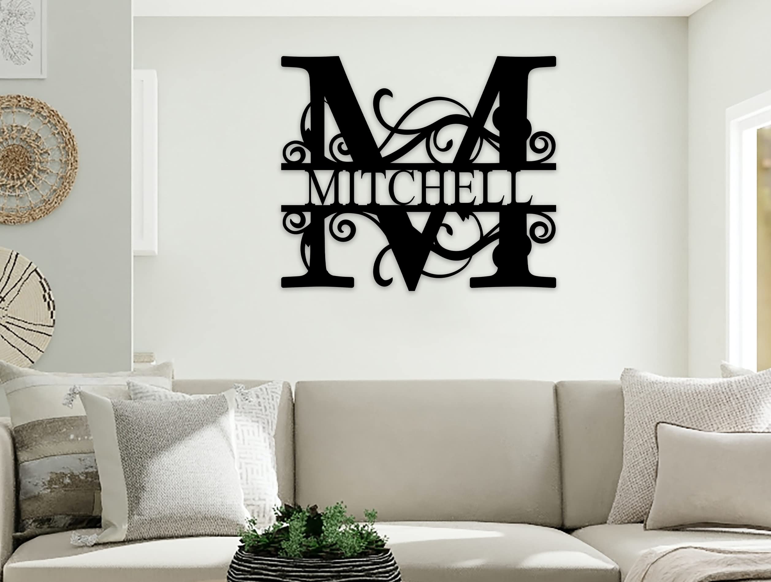 Custom Metal Name Sign - Personalized Wedding Gift & Home Decor - Engraved Metal Plaque for Couples, Housewarming, Anniversary - Perfect for Wall Decor, Bedroom, Living Room