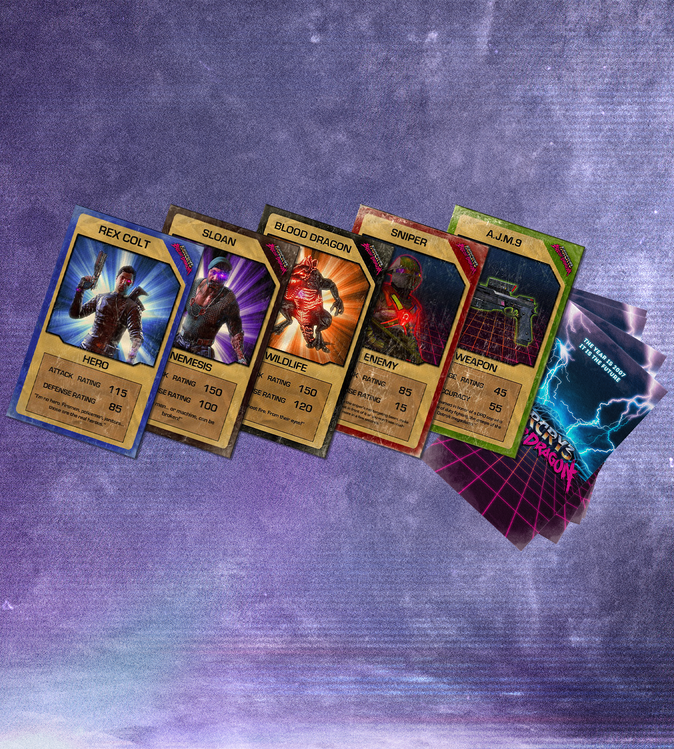 Far Cry 3 Blood Dragon Trading Cards - Limited Edition Collectible Card Set for Video Game Fans & Collectors - Perfect for Gaming Displays, Gift Giving & Trading Card Collections