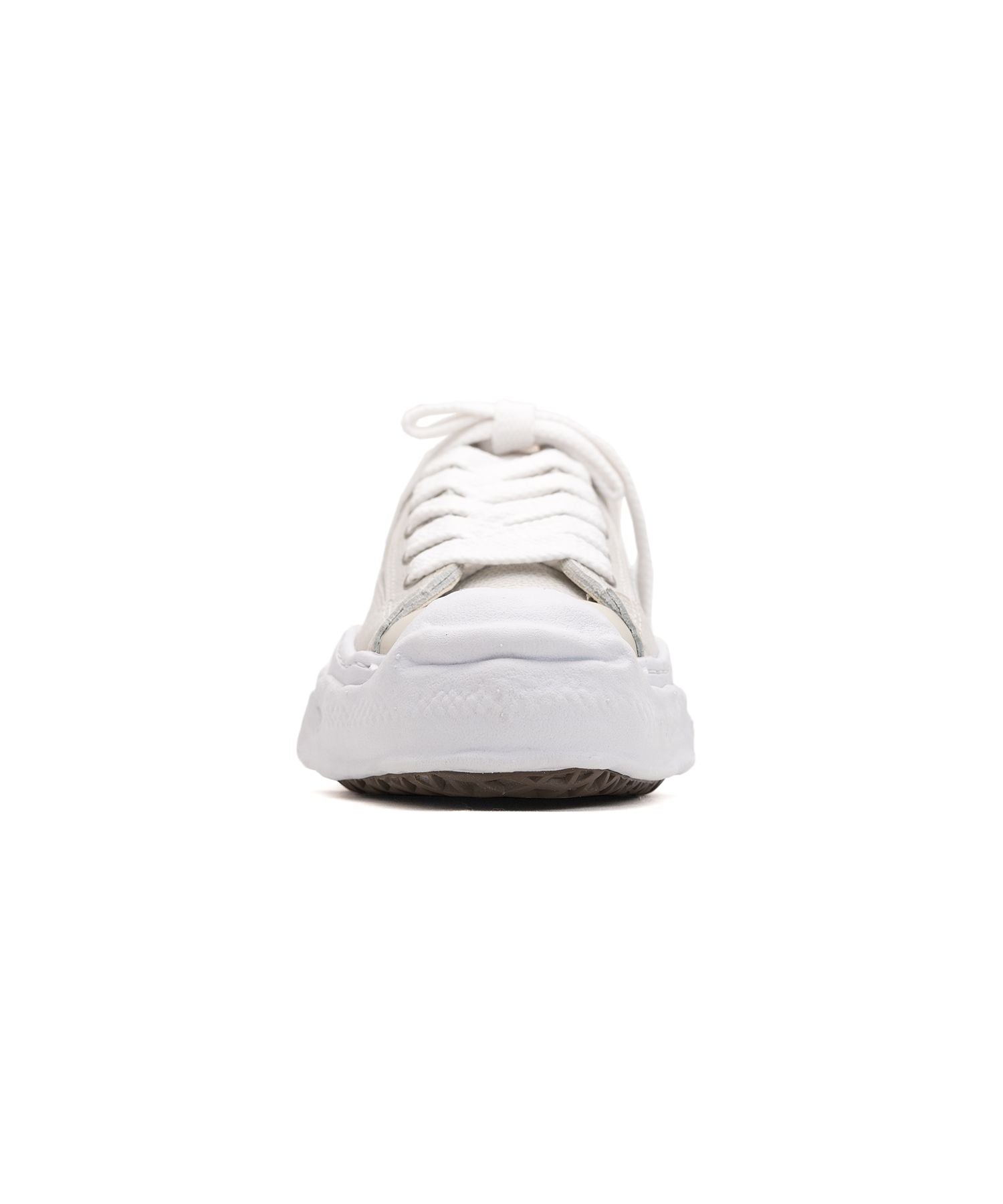 MAISON MIHARA YASUHIRO Hank OG Sneakers - Brushed Shrink Leather Low Top White Shoes for Men | Casual Streetwear & Everyday Fashion