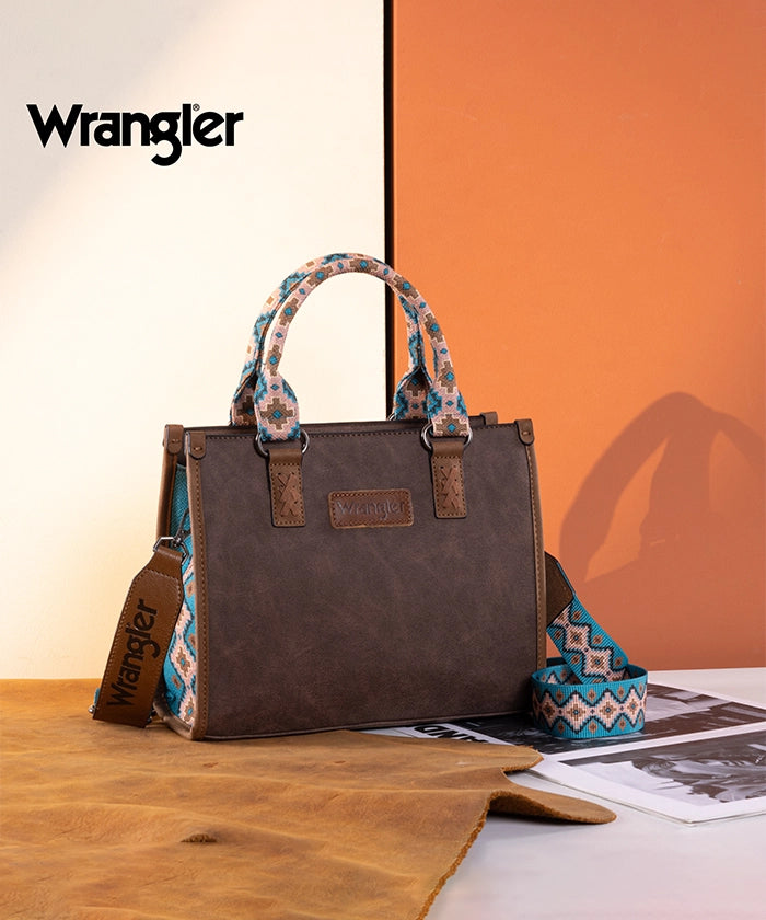 Wrangler Aztec Print Tote Bag for Women - Stylish & Durable Cotton Shoulder Bag - Perfect for Shopping, Beach, Work & Travel