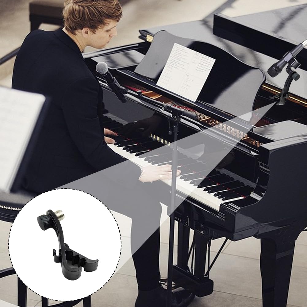 4PCS Shockproof Drum Mic Clips - Adjustable Universal Mic Stand Holder for Live Performances & Studio Recording