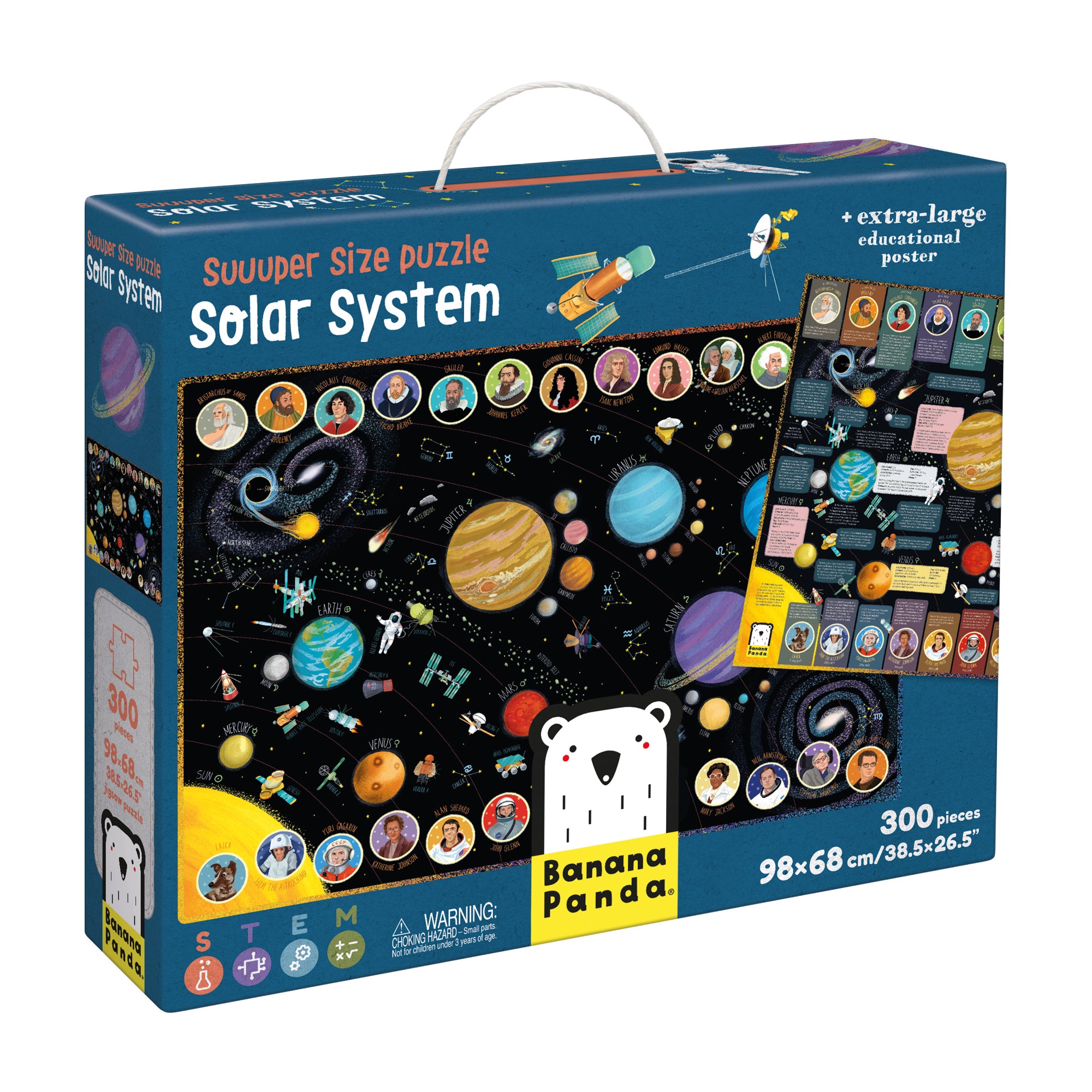 Banana Panda Suuuper Size Solar System Floor Puzzle 300 pc - Educational Space Toy for Kids, Perfect for Learning Planets & STEM Activities at Home or School