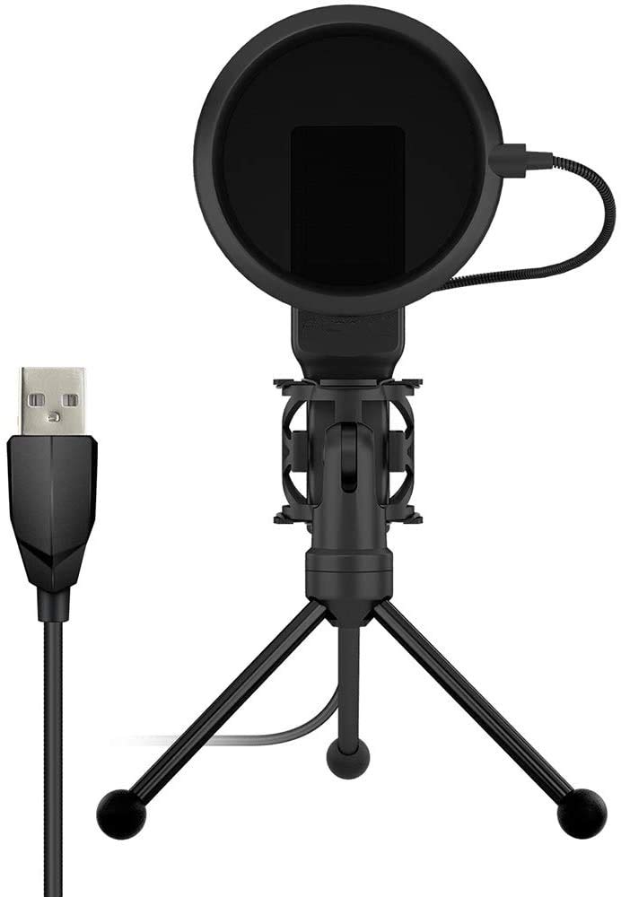 Professional USB Condenser Microphone - Plug & Play Studio Quality Mic for PC Recording, Gaming, Voice Chat, Podcasting & Video Conferencing (Black) | Perfect for Home Studio, Streaming & Online Meetings