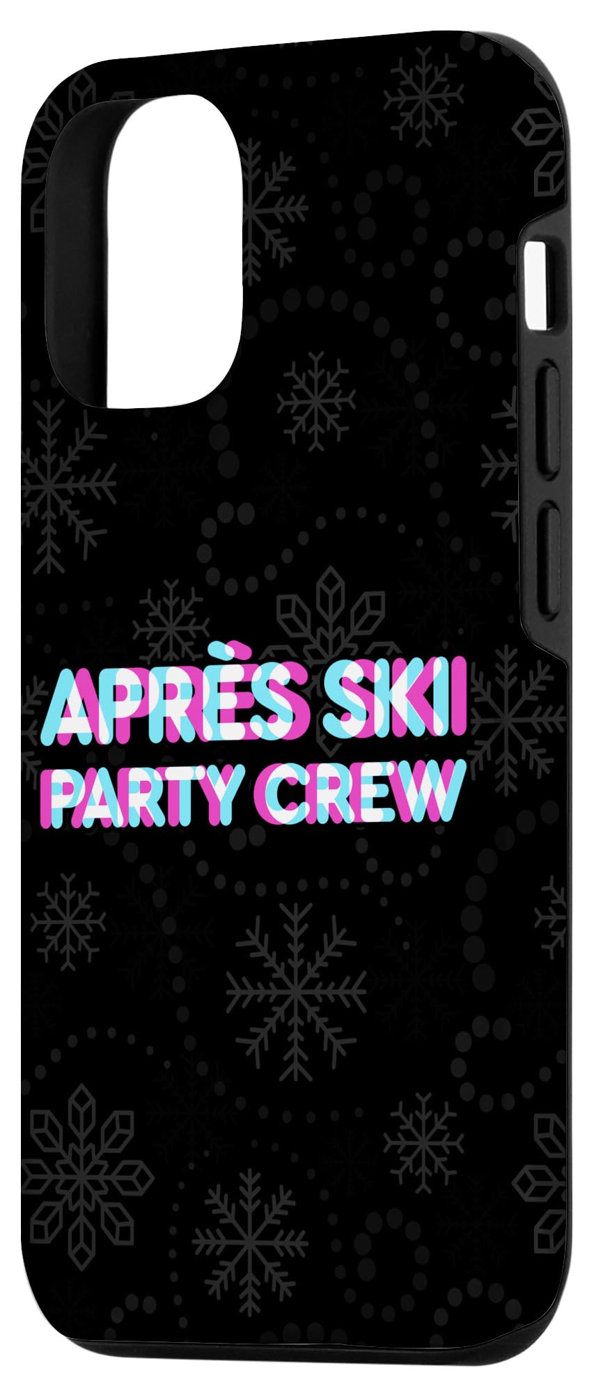 Funny Anaglyph Winter Sports iPhone 12/12 Pro Case - Ski Party Crew Quote Design - Perfect for Ski Trips, Snowboarding & Winter Vacations