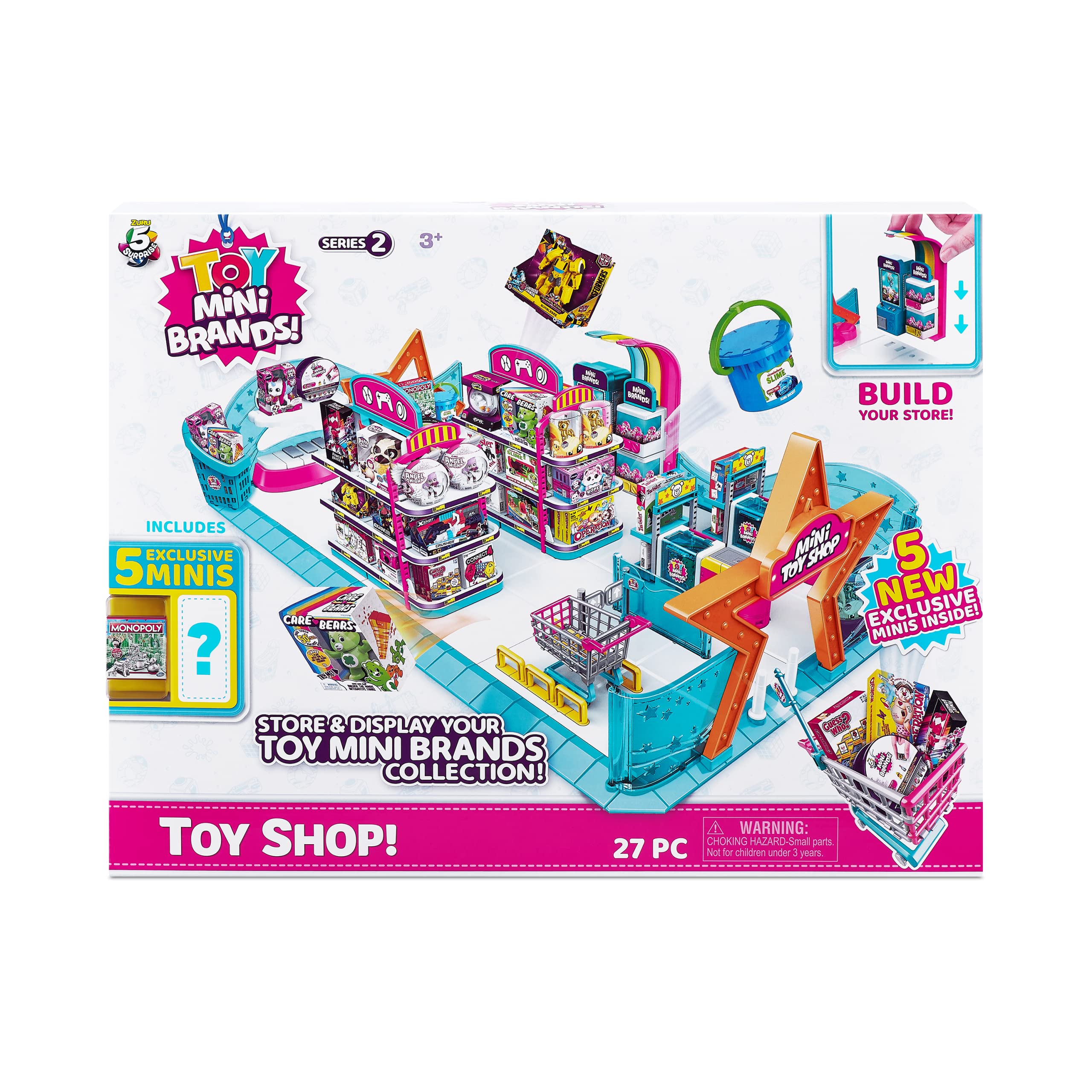 ZURU Mini Brands Series 2 - 5 Surprise Mini Toy Shop Playset with Exclusive Mystery Collectible Toys | Fun Pretend Play for Kids, Perfect for Birthday Gifts & Collectors