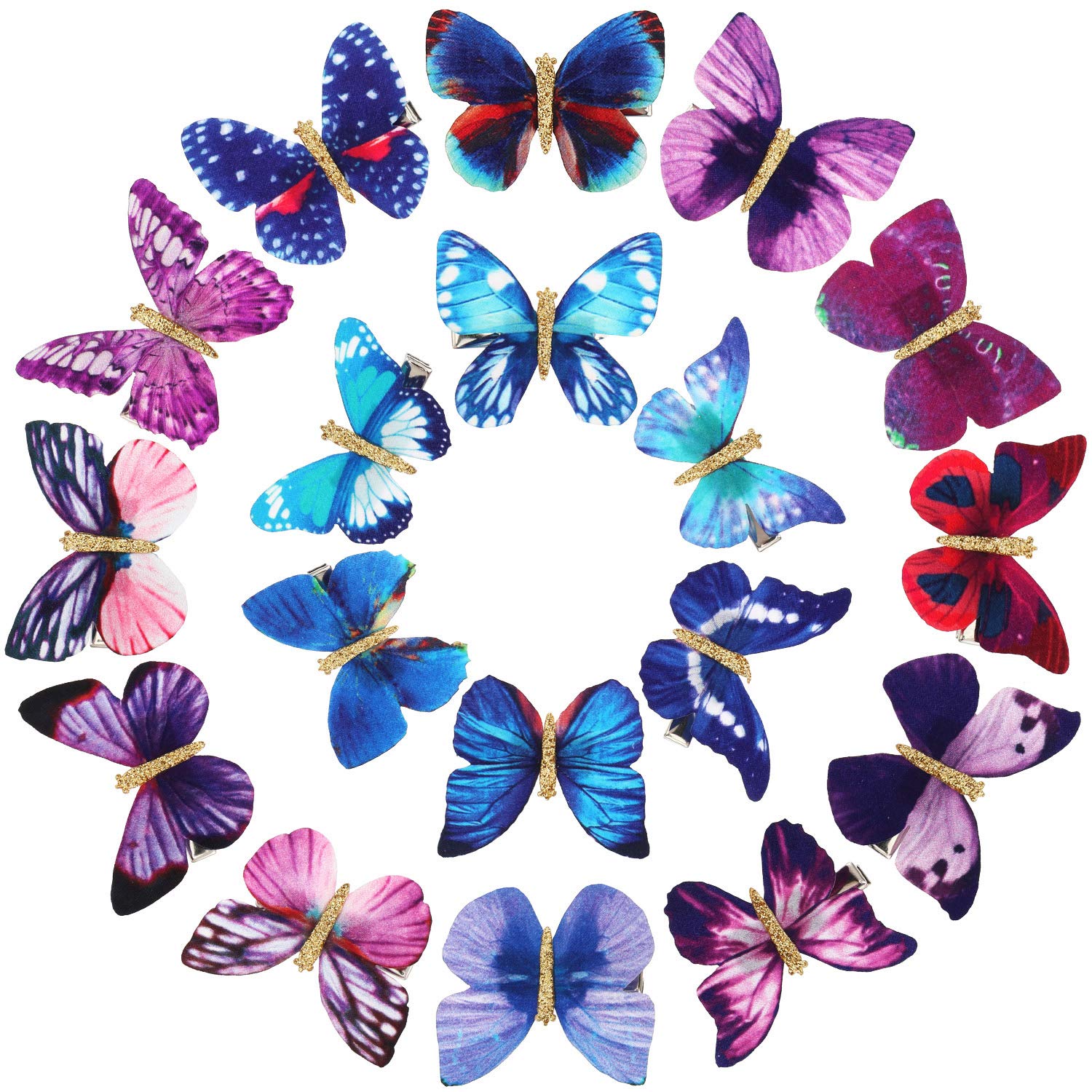 Boao 18-Piece Glitter Butterfly Hair Clips Set for Girls, Teens & Women - Mysterious Style Hair Accessories for Parties, Weddings & Everyday Wear