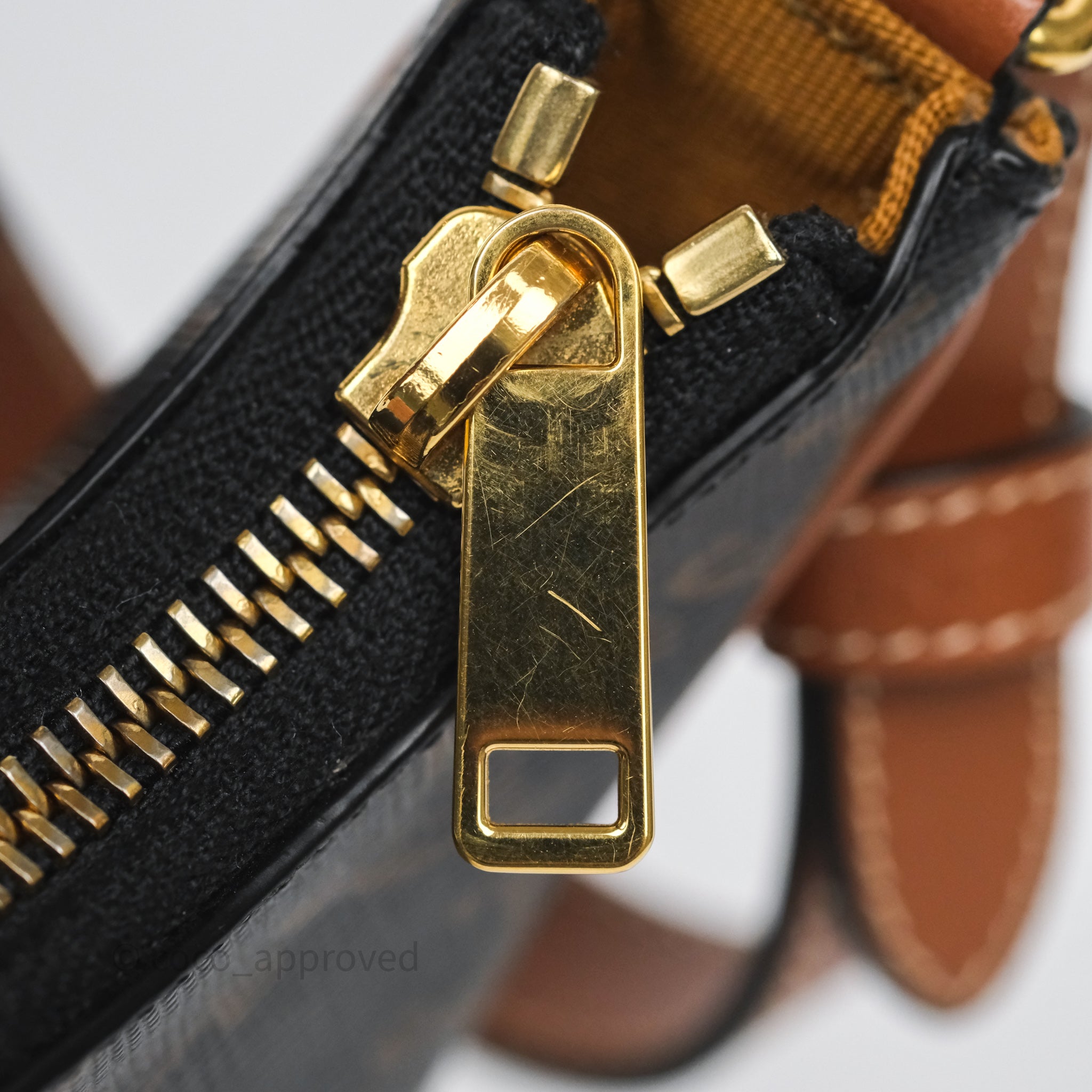 Celine Mini Ava Bag in Triomphe Canvas & Calfskin Leather - Tan Crossbody Purse for Women | Perfect for Everyday Use, Work & Travel