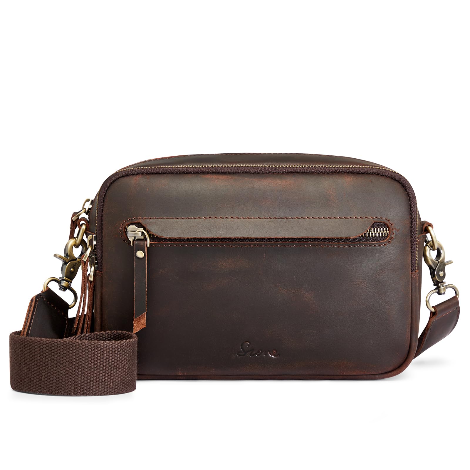 Genuine Leather RFID Blocking Crossbody Bag for Women - Anti-Theft Phone Purse with Wide Strap & Card Slots | Perfect for Travel, Shopping & Daily Use