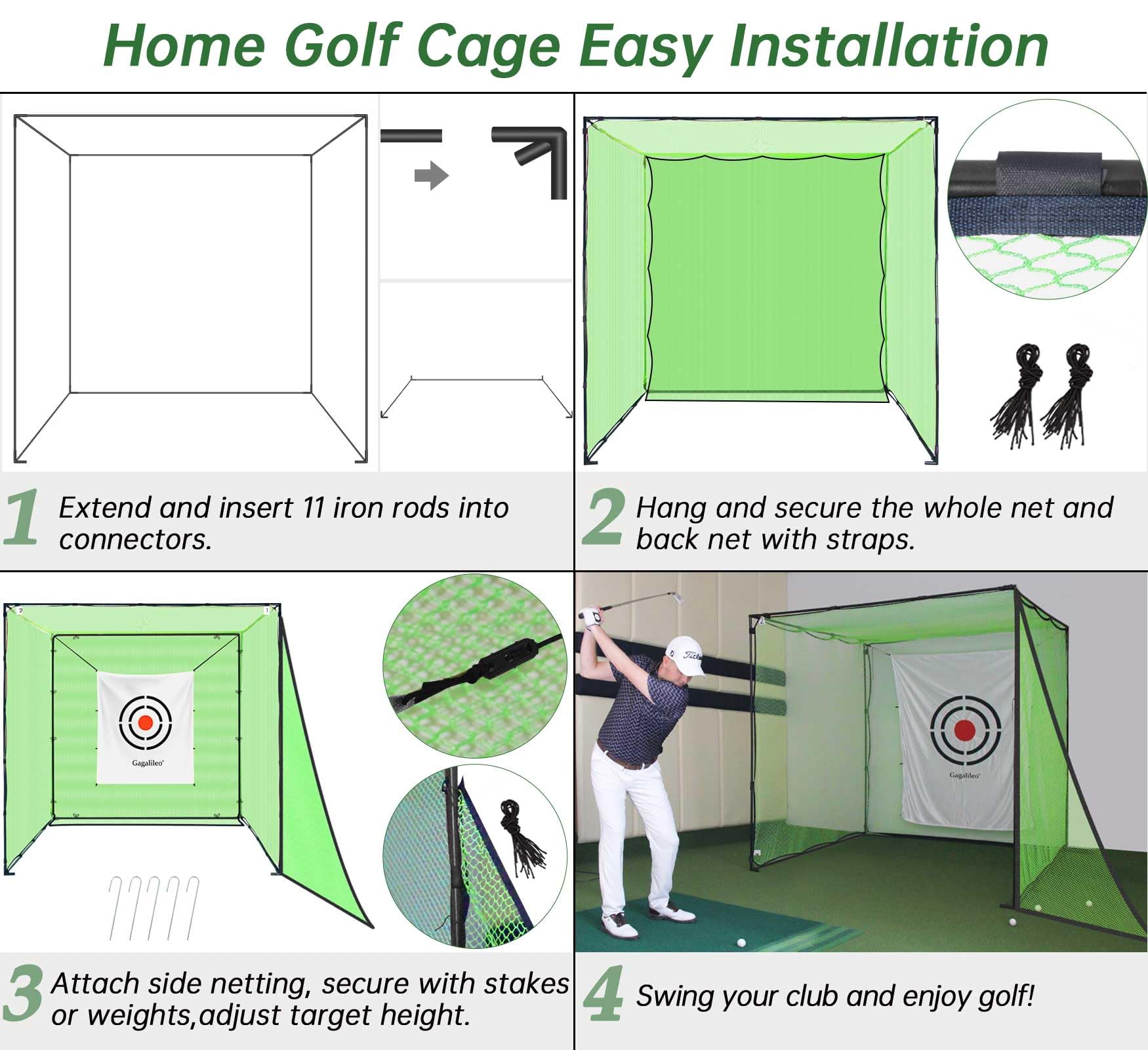 Premium Heavy Duty Golf Practice Hitting Net - Backyard & Indoor Driving Range with Portable Frame | Perfect for Home Training, Backyard Practice & Golf Swing Improvement