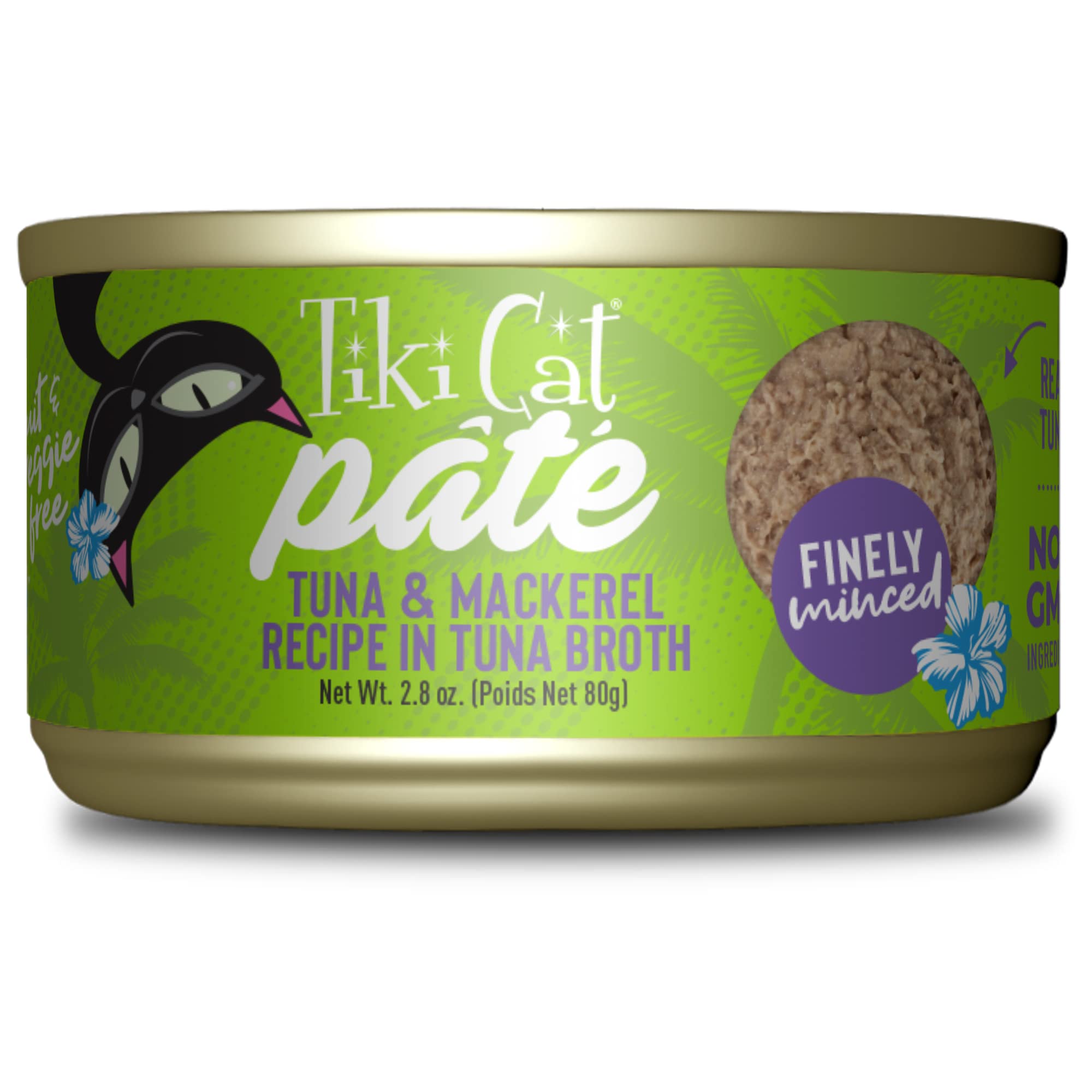 Tiki Cat Luau Grain-Free Wet Cat Food - Ahi Tuna & Mackerel Pâté in Tuna Consommé, High Protein Canned Cat Food for All Life Stages, 12 Pack (2.8 oz Cans) - Perfect for Picky Eaters & Indoor Cats