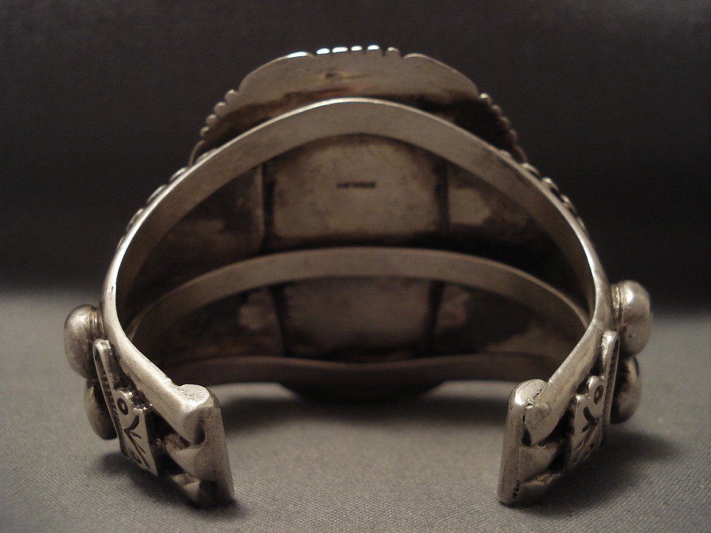 Authentic 148g Heavy Old Ivanhoe Turquoise Native American Silver Bracelet - Handcrafted Southwest Jewelry for Women, Boho Fashion & Gift Giving