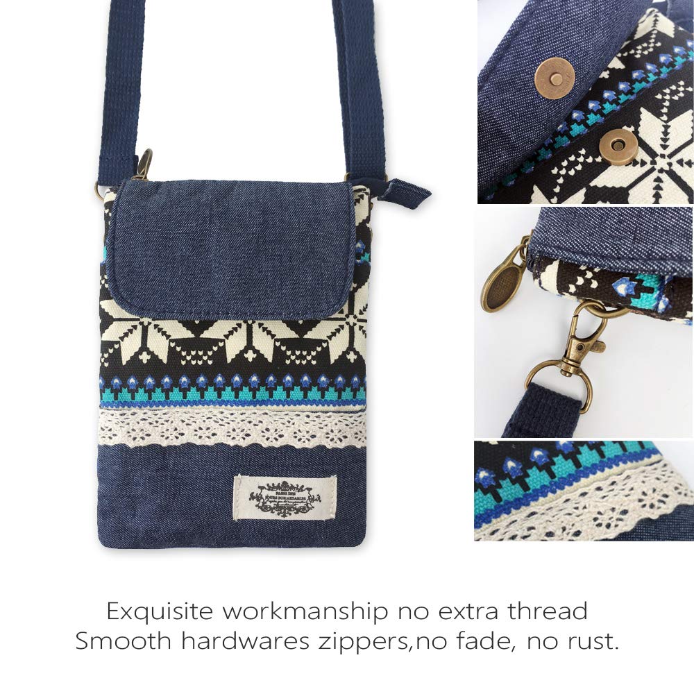 Stylish Canvas Crossbody Phone Purse for Women & Teens - Roomy Wallet Bag with Adjustable Shoulder Strap | Perfect for Shopping, Travel & Daily Essentials