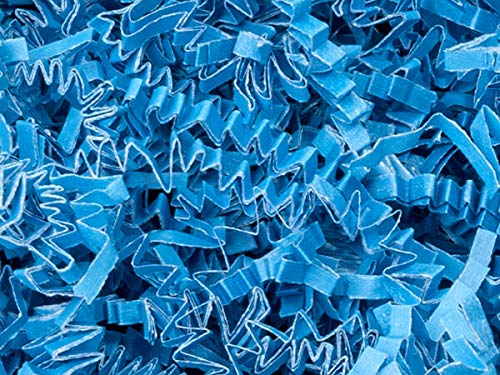 10 LB Sky Blue Crinkle Cut Gift Shred Filler - Decorative Packaging for Gift Baskets, Party Favors & Holiday Present Wrapping