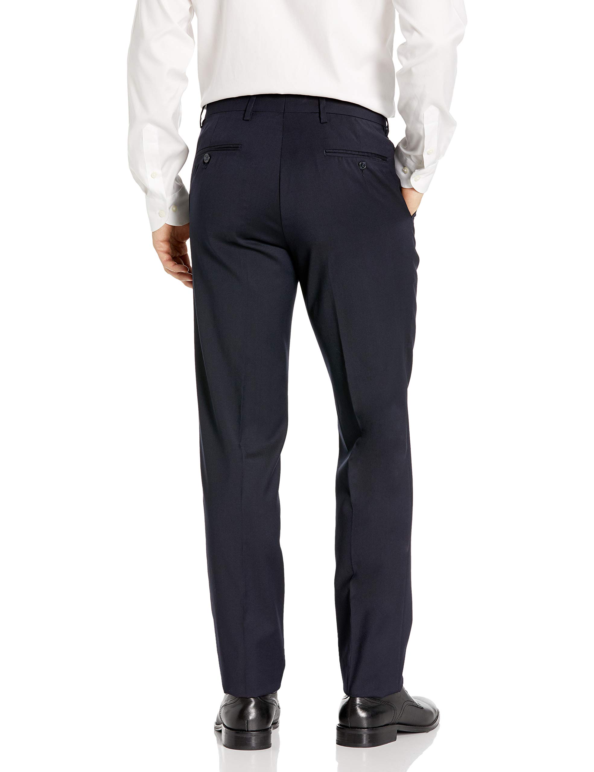Premium Men's High-Twist Wool Suit Pants - Flat Front Dress Pants for Business, Office & Formal Occasions - Comfortable & Stylish Work Attire