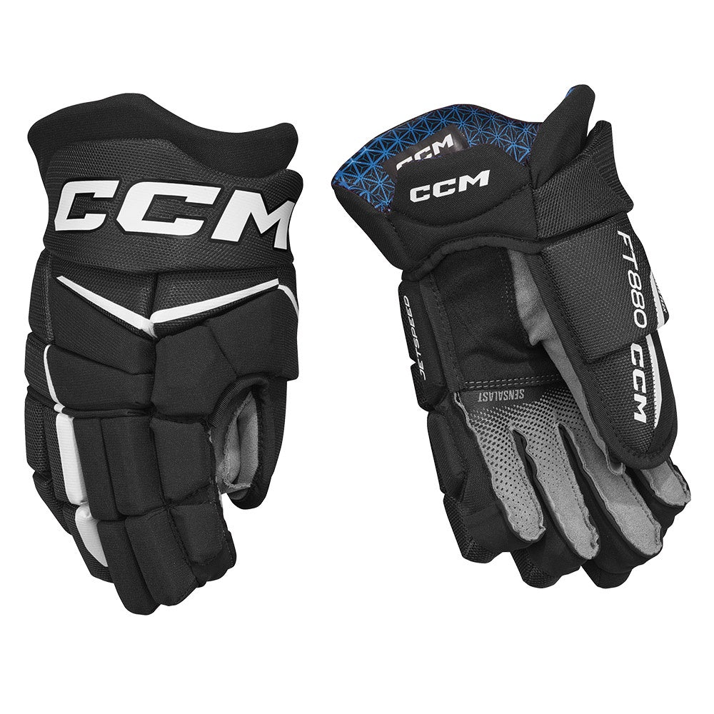 CCM Jetspeed FT880 Junior Ice Hockey Gloves - Youth Protective Hockey Gear for Practice & Games - Perfect for Ice Rink & Street Hockey Training