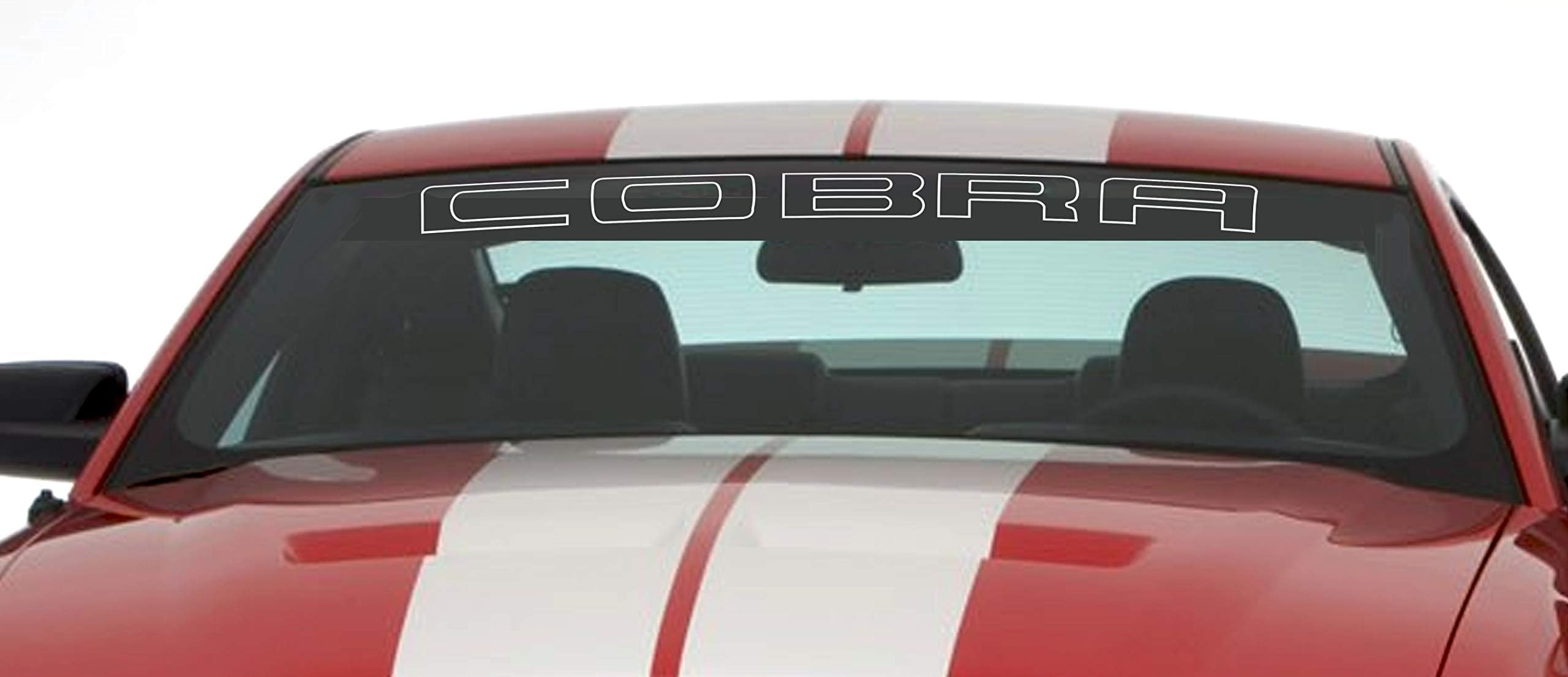 Cobra Letter Windshield Banner Vinyl Decals - Custom Car Stickers for Windows & Vehicles - Perfect for Racing, Sports Cars, and Personalization