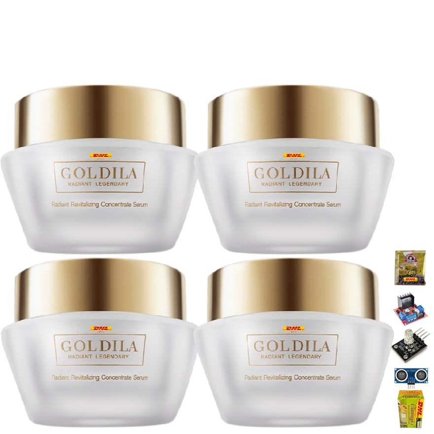 Goldila R R Concentrate Serum 30ml - French Anti-Aging Face Serum for Smooth & Moisturized Skin | 4-Pack Box | Perfect for Daily Skincare Routine & Gift Sets | Free Beauty Gifts Included