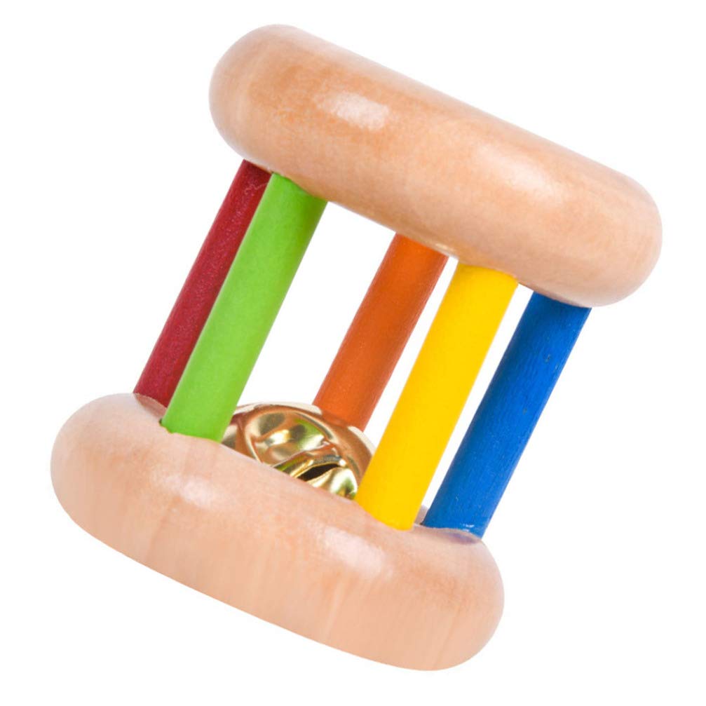 **Ibasenice Wooden Baby Hand Bell Toy - Colorful Wood Rattles & Shaker for Toddlers, Musical Educational Toy for Infant Boys & Girls - Perfect for Sensory Play, Early Learning & Motor Skills Development**