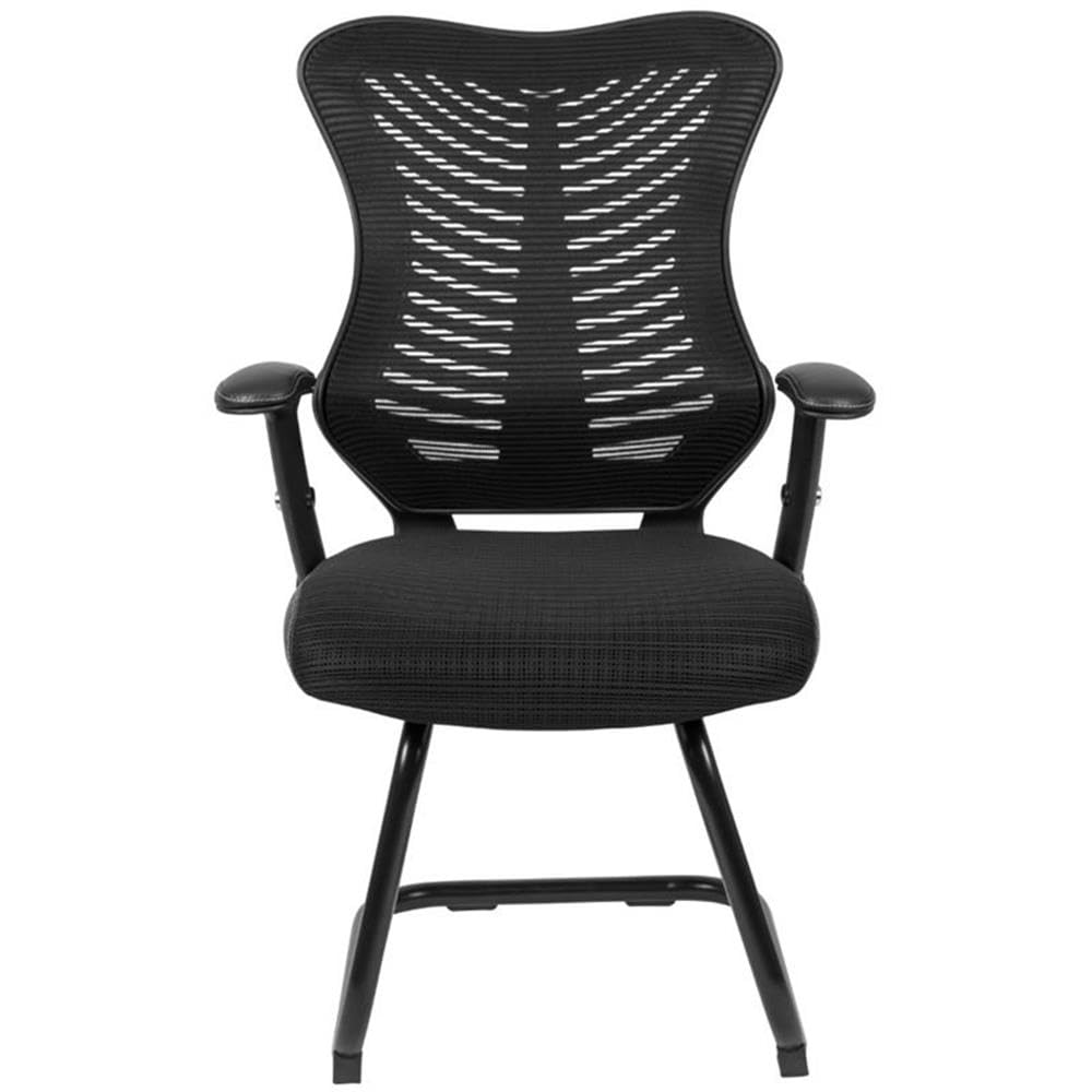 UrbanPro Modern Mesh Sled Base Office Chair - Ergonomic Black Desk Chair for Home & Office Workspace - Perfect for Long Hours Sitting, Gaming, and Computer Work