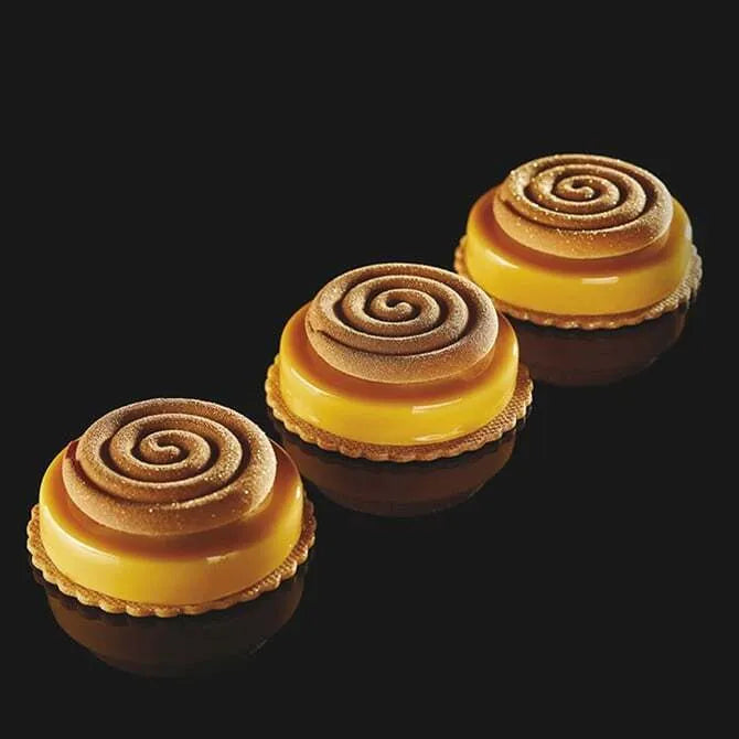 Pavoni Ipnosi 64mm Spiral Top 2.5 Inch 8 Forms Silicone Mold for Cake Decorating, Chocolate Making, Resin Crafts, and DIY Baking Projects