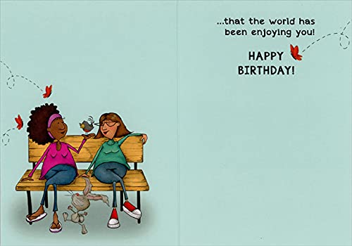 Oatmeal Studios Funny Birthday Card - Two Women Talking on Park Bench - Perfect for Friends, Sisters & Coworkers - Great for Birthdays, Anniversaries & Special Occasions