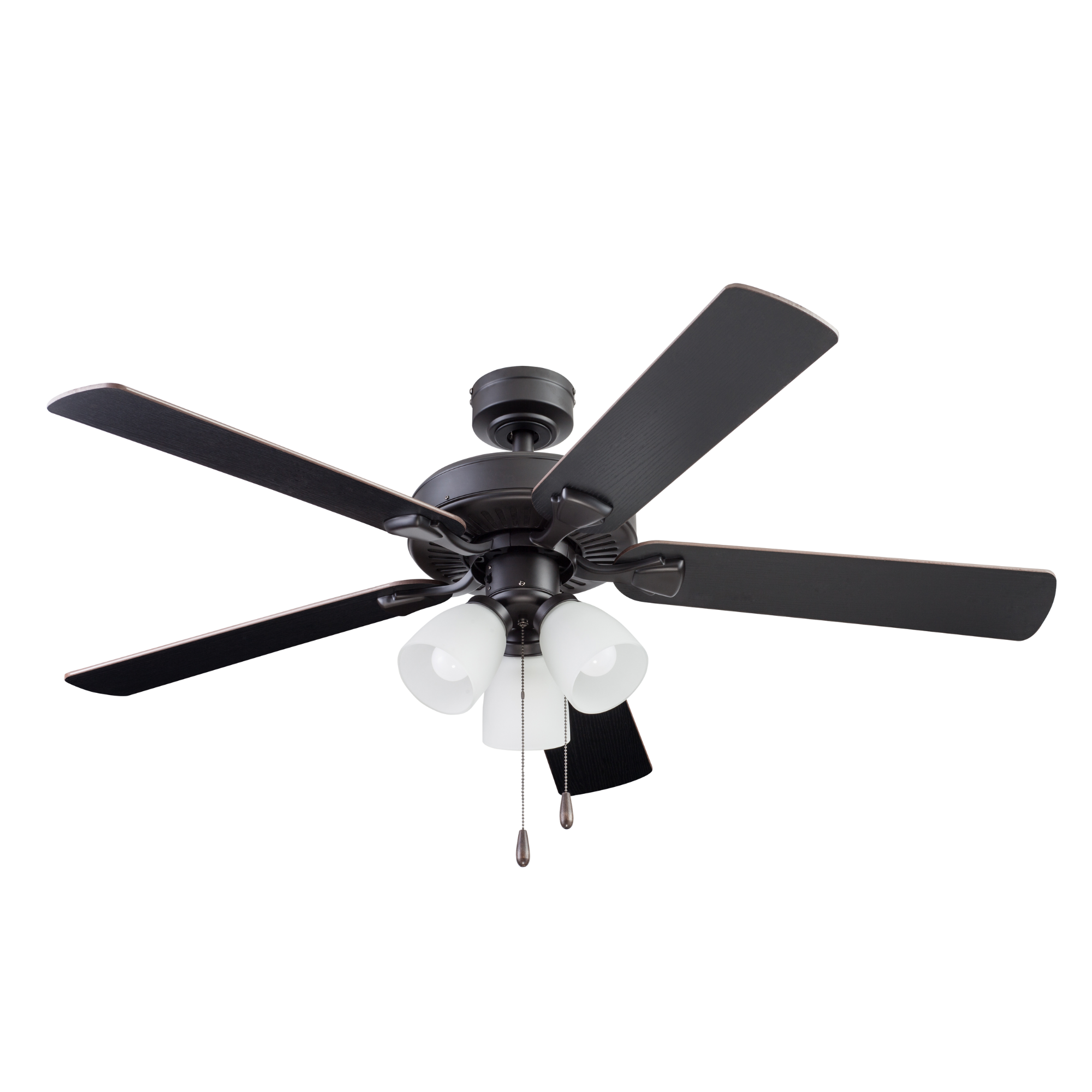 52 Inch Stannor Bronze Ceiling Fan with Pull Chain - Modern Espresso Finish for Living Room, Bedroom & Office - Energy Efficient & Quiet Operation