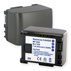 Canon BP-809 7.4V 800mAh Replacement Battery for Canon Cameras - Perfect for Travel Photography & Outdoor Shooting