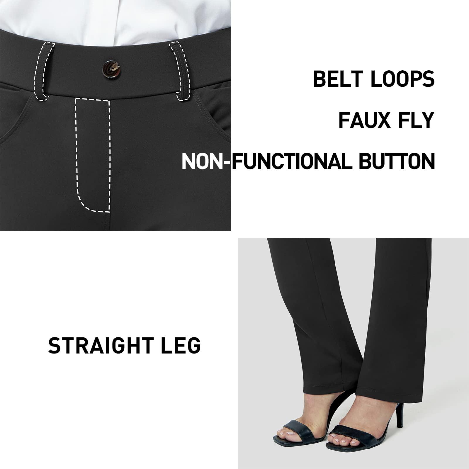 M MOTEEPI Women's High Waisted Yoga Dress Pants - 31