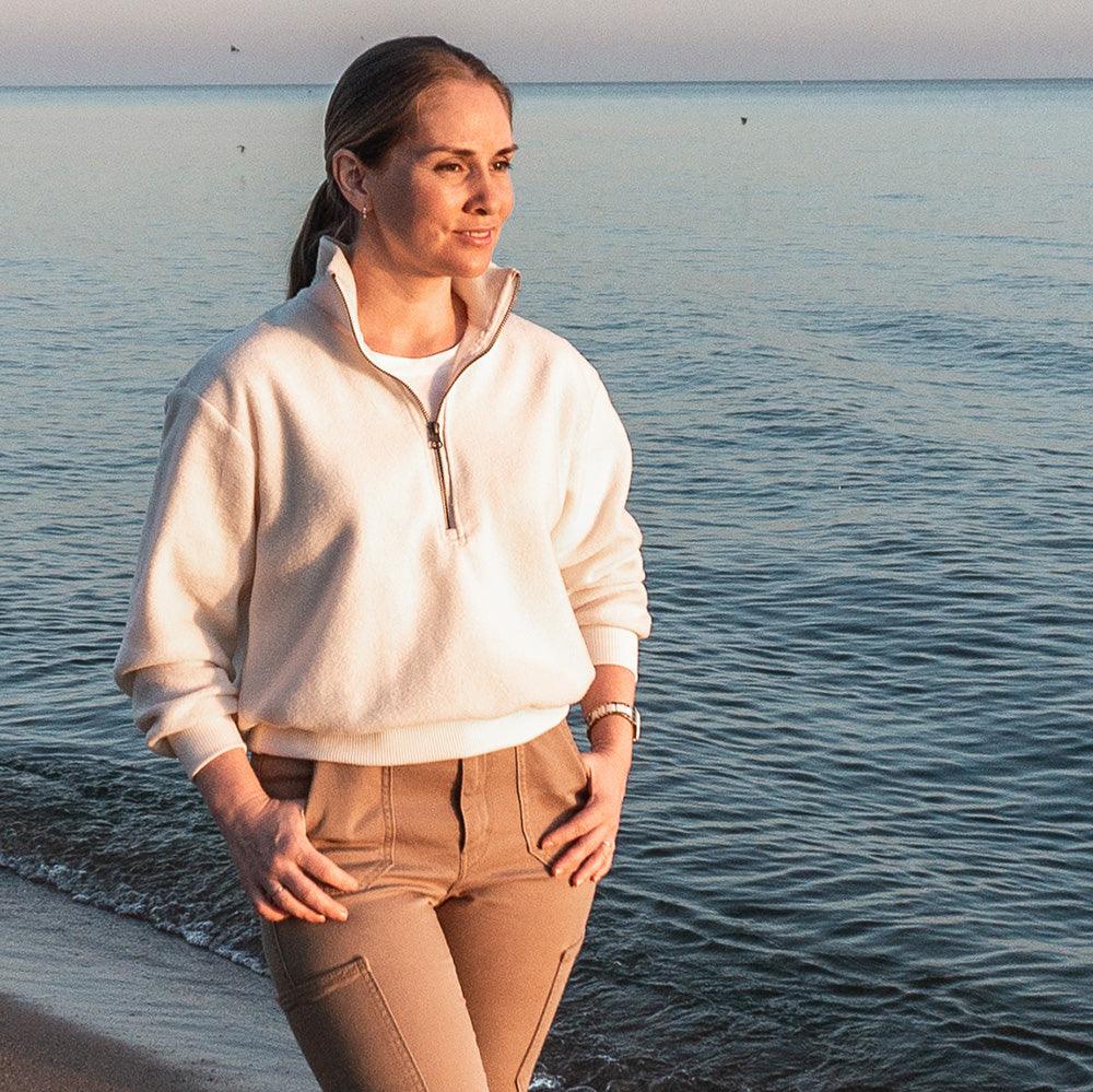 Wardrobe By Me Half Zipper Sweater for Women - Cozy Pullover Knit Top with Stylish Half-Zip Design | Perfect for Casual Outfits, Layering & Fall Fashion