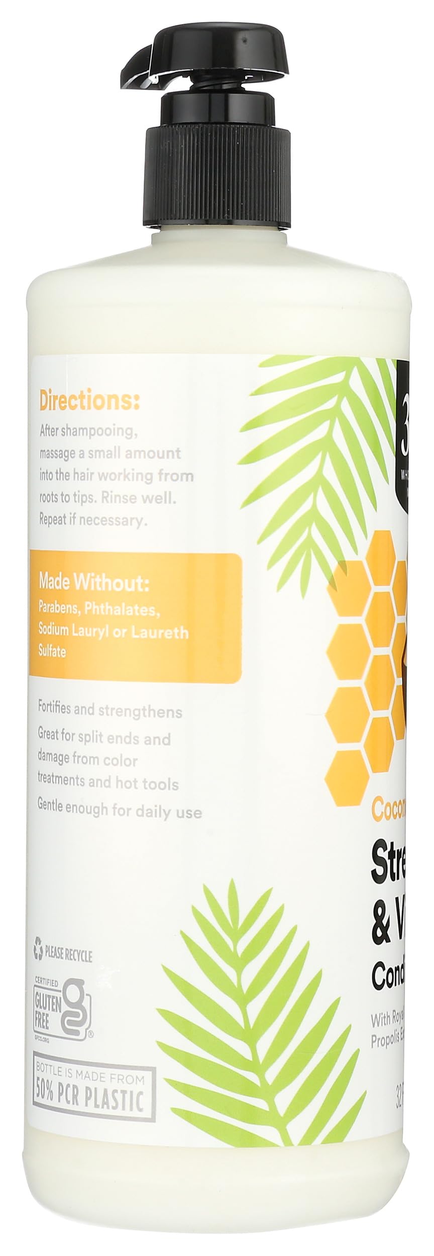 365 by Whole Foods Market Coconut & Honey Strength & Vitality Conditioner 32oz - Nourishing Hair Treatment for Dry, Damaged Hair - Perfect for Daily Use & Salon-Quality Results at Home