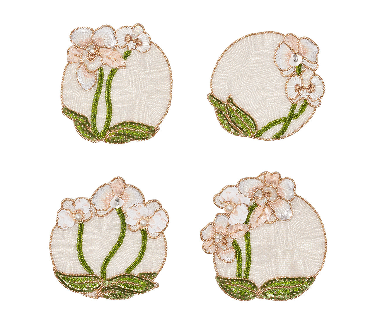 Elegant Orchid Coasters Set of 4 - Absorbent Cork Backing - Perfect for Home Decor, Coffee Tables & Gift Giving - Includes Stylish Gift Bag