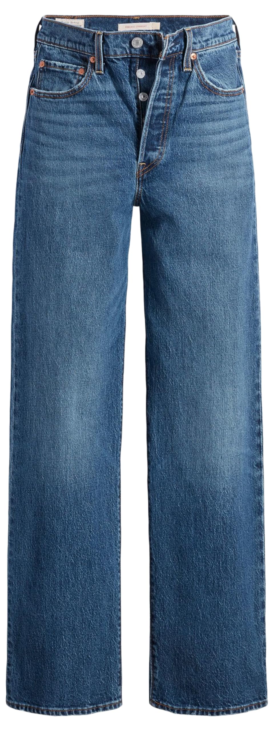 Levi's Women's Ribcage High Waist Straight Leg Full Length Jeans - Comfortable Stretch Denim Pants for Casual Wear & Everyday Outfits