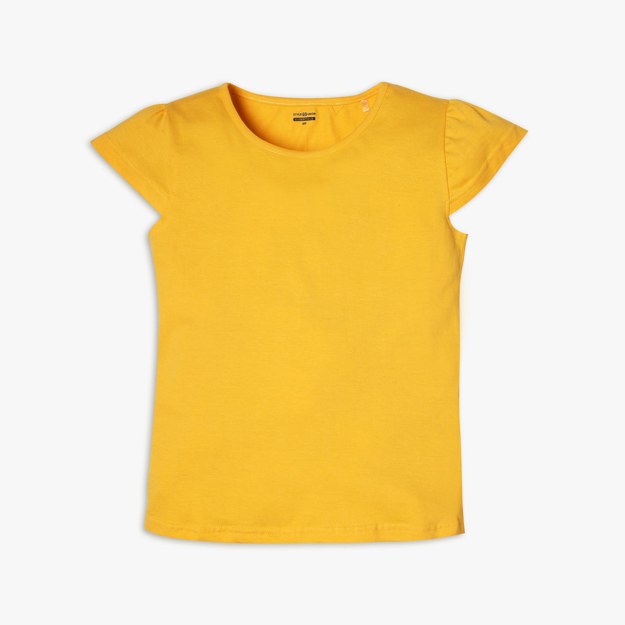 Girl's Regular Fit Solid Color Cotton T-Shirt - Soft & Comfortable for Everyday Wear, School, and Playtime