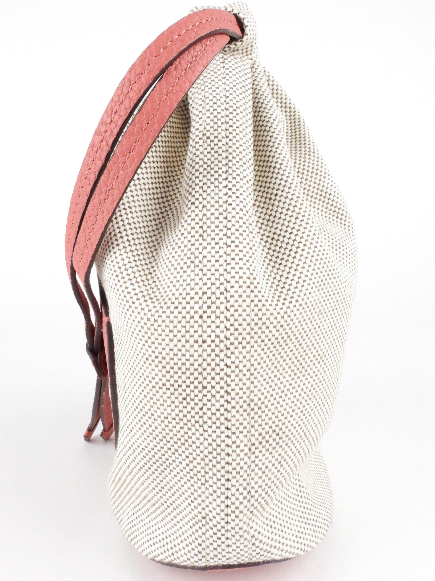 Delvaux Pink Leather and Canvas Cosmetic Pouch | Luxury Makeup Bag for Women | Travel Organizer & Everyday Essentials Case | Perfect for Gifts, Bridal Showers & Vacation Accessories