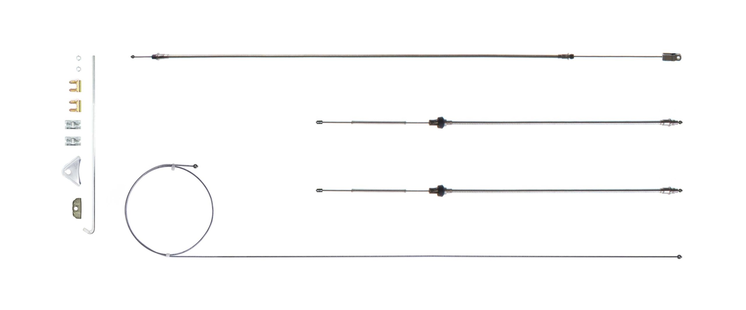 The Right Stuff RSBCY04S E-Brake Cable Set with Intermediate Cable & Wheelbase - Compatible with Chevy, Ford, Dodge - Perfect for Parking Brake Repair & Restoration Projects