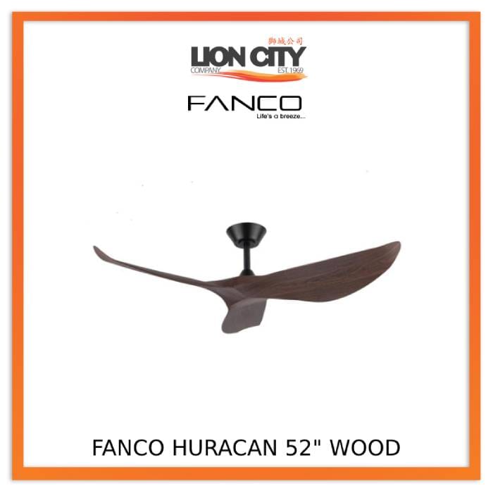 Fanco Huracan 52 Inch DC Motor Ceiling Fan Without Light - Ultra Quiet, Energy Efficient Indoor/Outdoor Ceiling Fan for Bedroom, Living Room, Patio